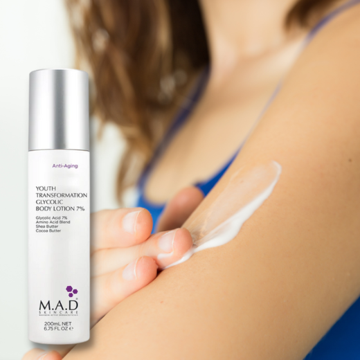 Experience M.A.D Skincare's Glycolic Body Lotion Transformation