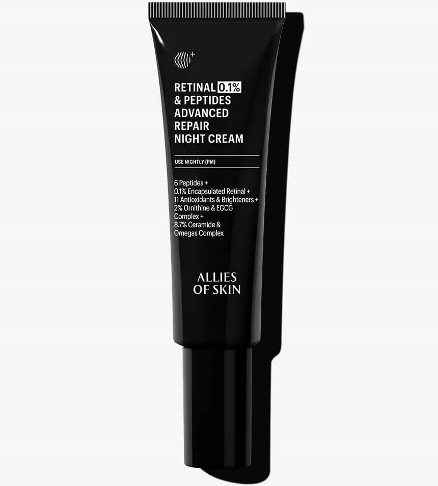 Allies of Skin Retinal 0.1% & Peptides Repair Night Cream 1.6 fl oz - SkinElite