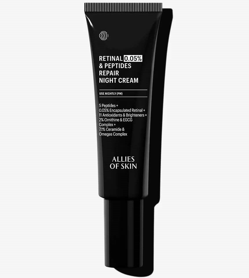 Allies of Skin Retinal 0.05% & Peptides Repair Night Cream 1.6 fl oz - SkinElite