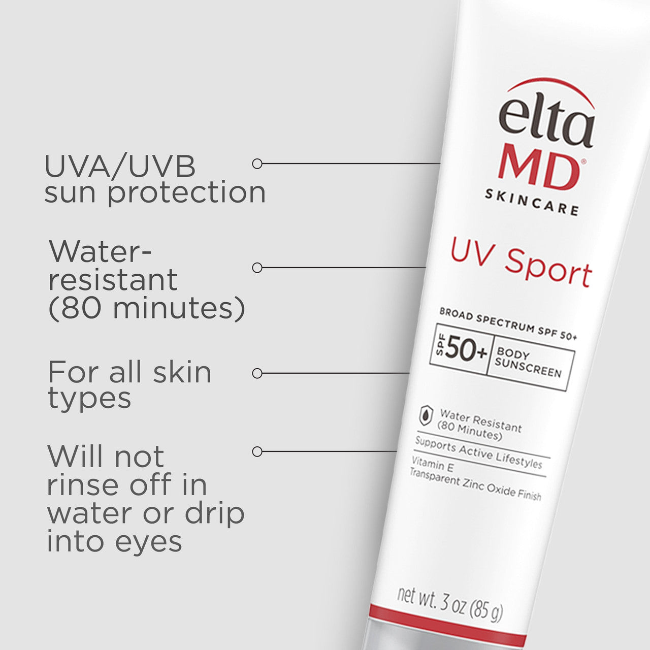 EltaMD UV Sport Broad-Spectrum SPF 50 - SkinElite - benefits
