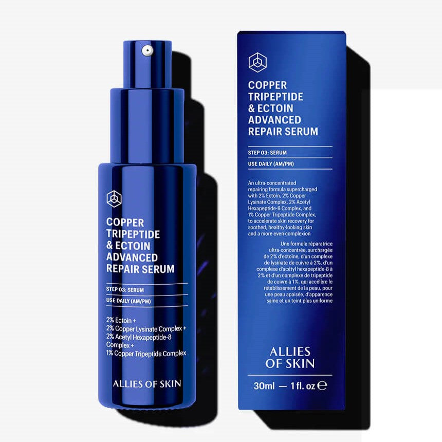 Allies of Skin Copper Tripeptide & Ectoin Advanced Repair Serum 1 fl oz - SkinElite - box
