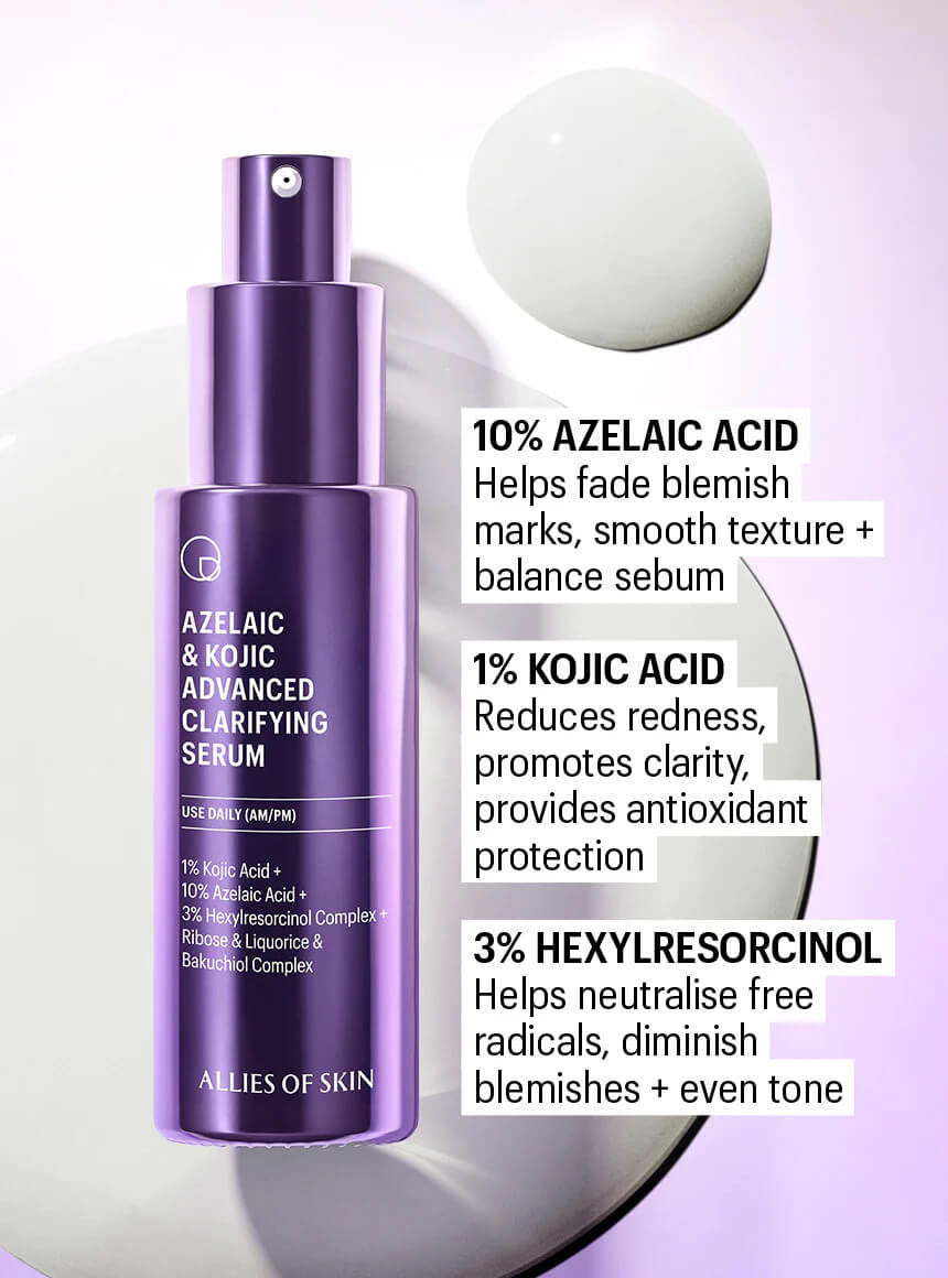 Allies of Skin Azelaic & Kojic Advanced Clarifying Serum 1 fl oz - SkinElite - ingredients