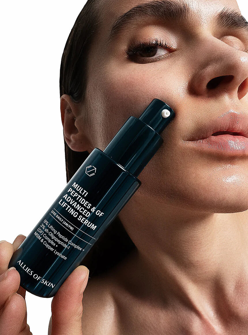 Allies of Skin Multi Peptides & GF Advanced Lifting Serum 1.7 fl oz - SkinElite - face 2