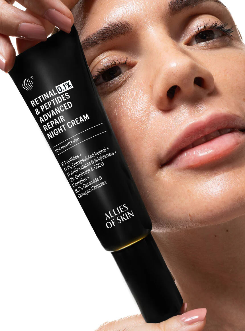 Allies of Skin Retinal 0.1% & Peptides Repair Night Cream 1.6 fl oz - SkinElite - beauty