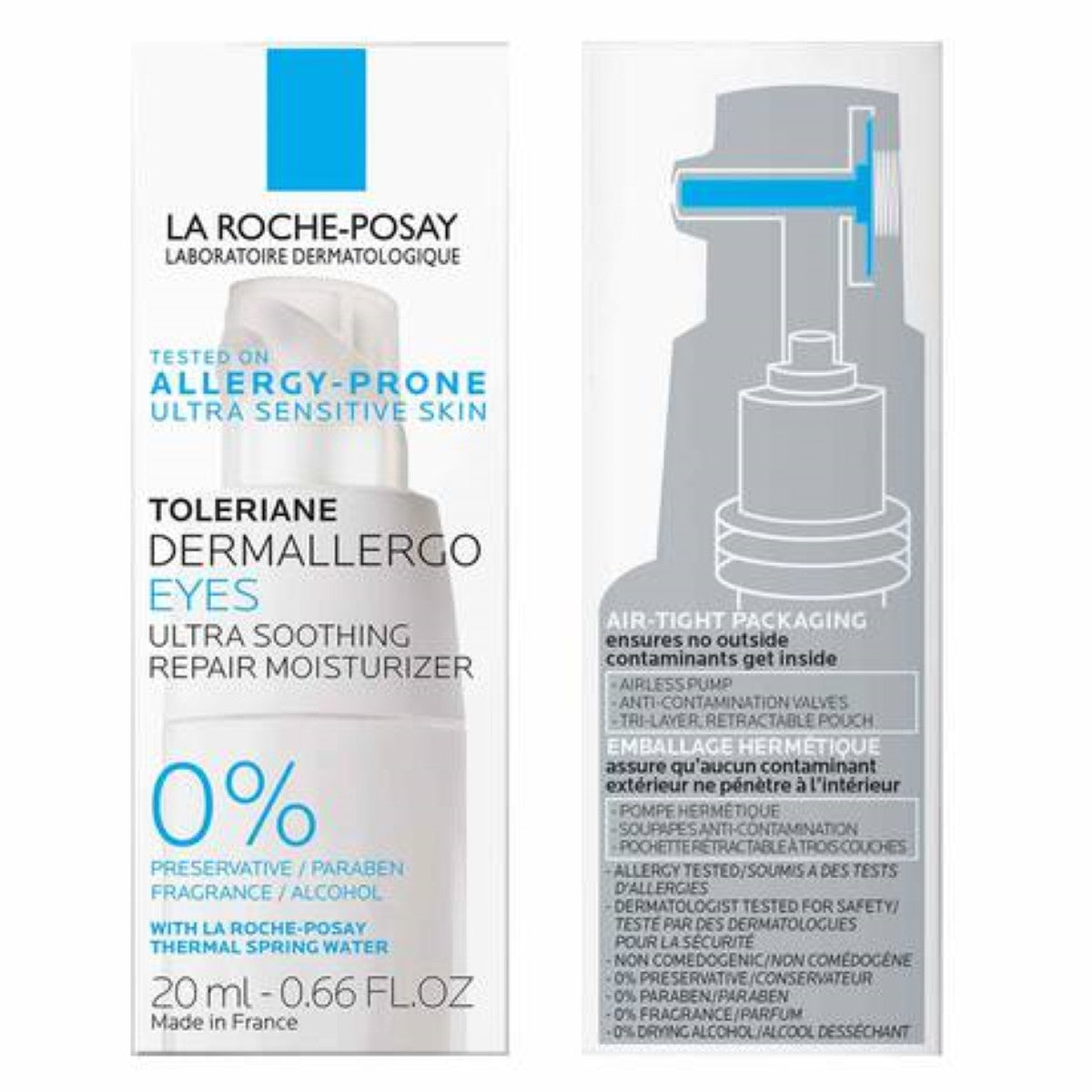 La Roche-Posay Toleriane Dermallergo Eye Cream 0.66 fl oz box