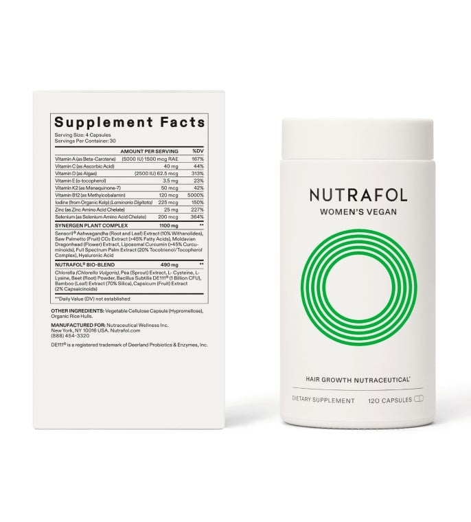 Nutrafol Women's Vegan - Hair Growth Nutraceutical - 120 capsules - SkinElite - box