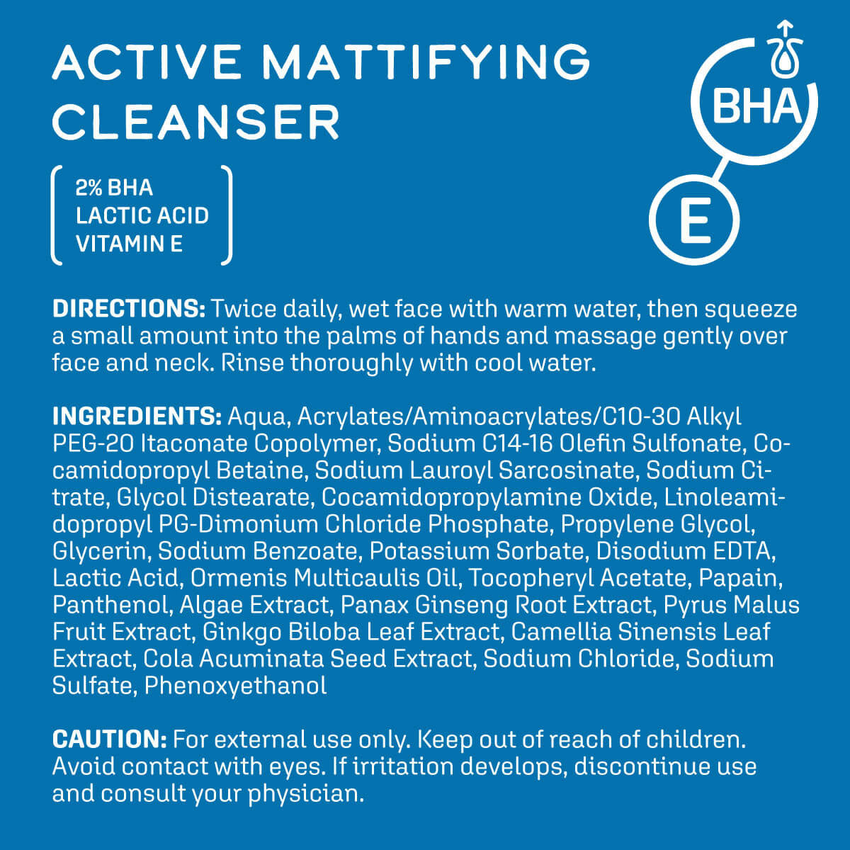 DCL Active Matitfying Cleanser 5 fl oz - SkinElite - directions and ingredients