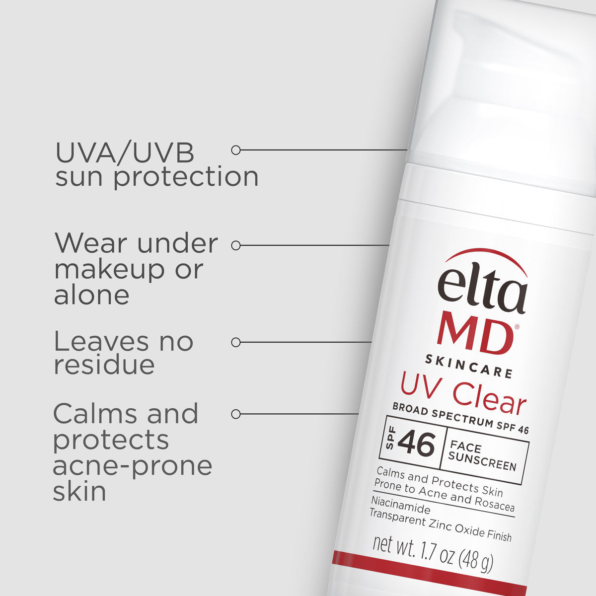 EltaMD UV Clear Broad-Spectrum SPF 46 Untinted 1.7 oz - SkinElite - benefits