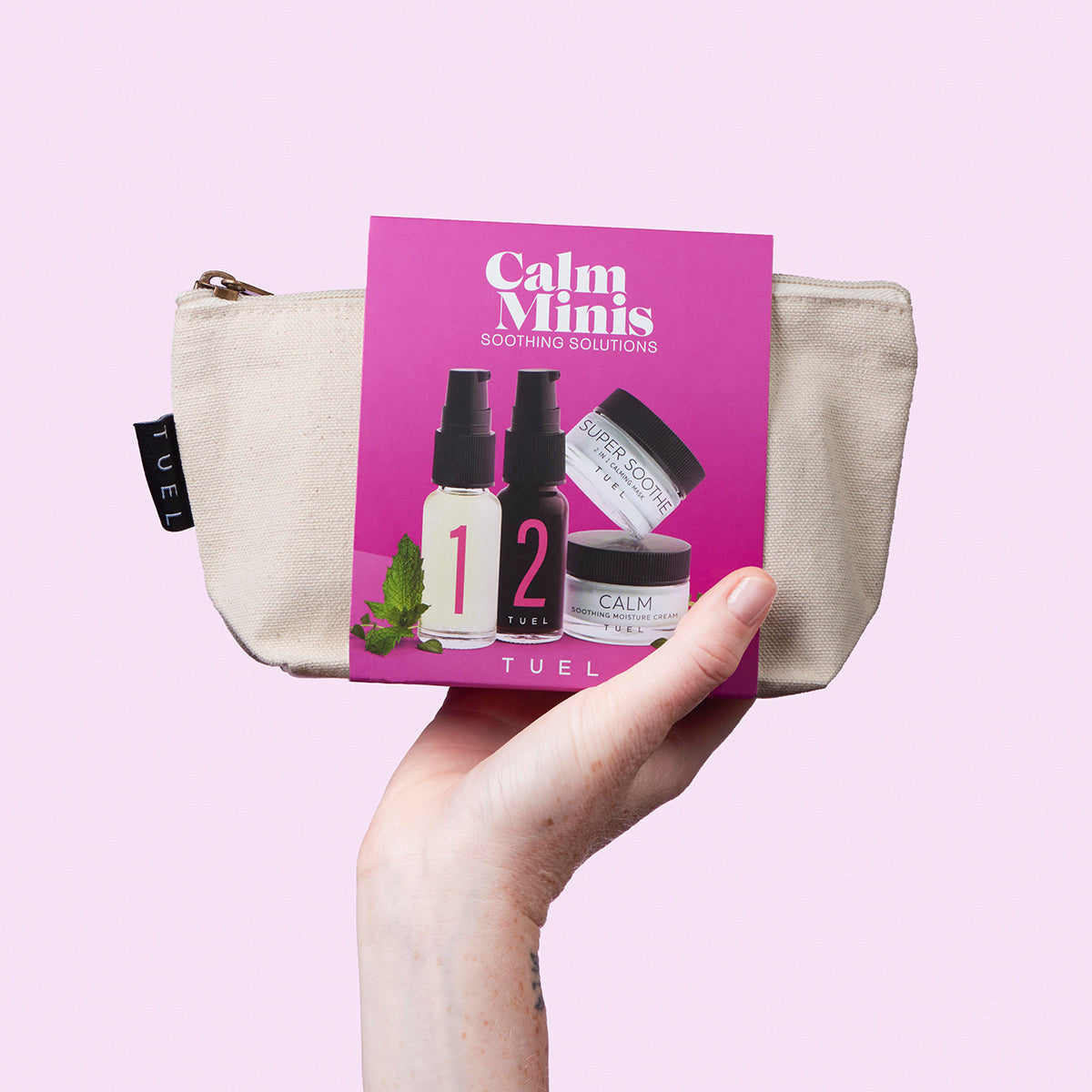Tuel Calm Mini Trio Kit with hand to show size