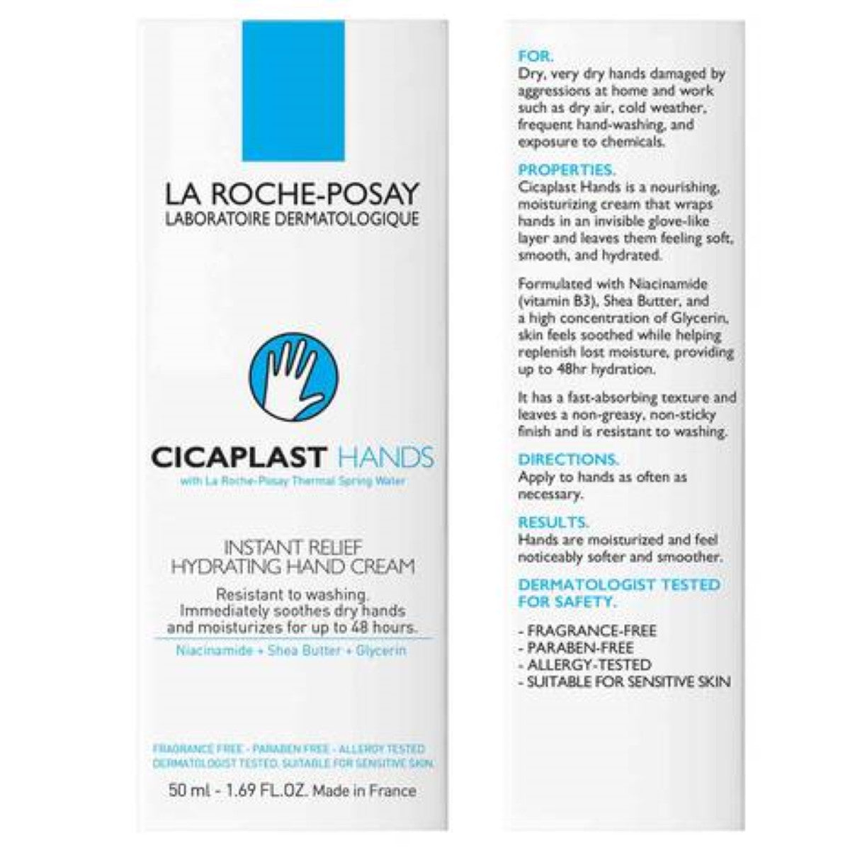 La Roche-Posay Cicaplast Hand Cream 1.69 fl oz - SkinElite - box