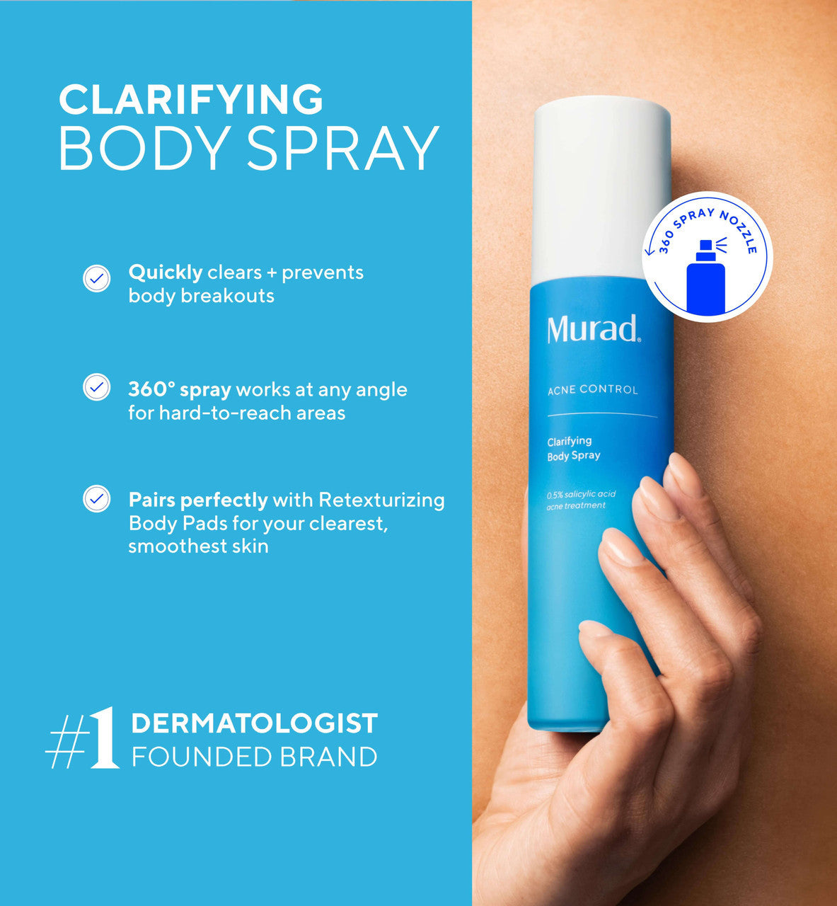 Murad Clarifying Body Spray 6 fl oz - SkinElite - benefits