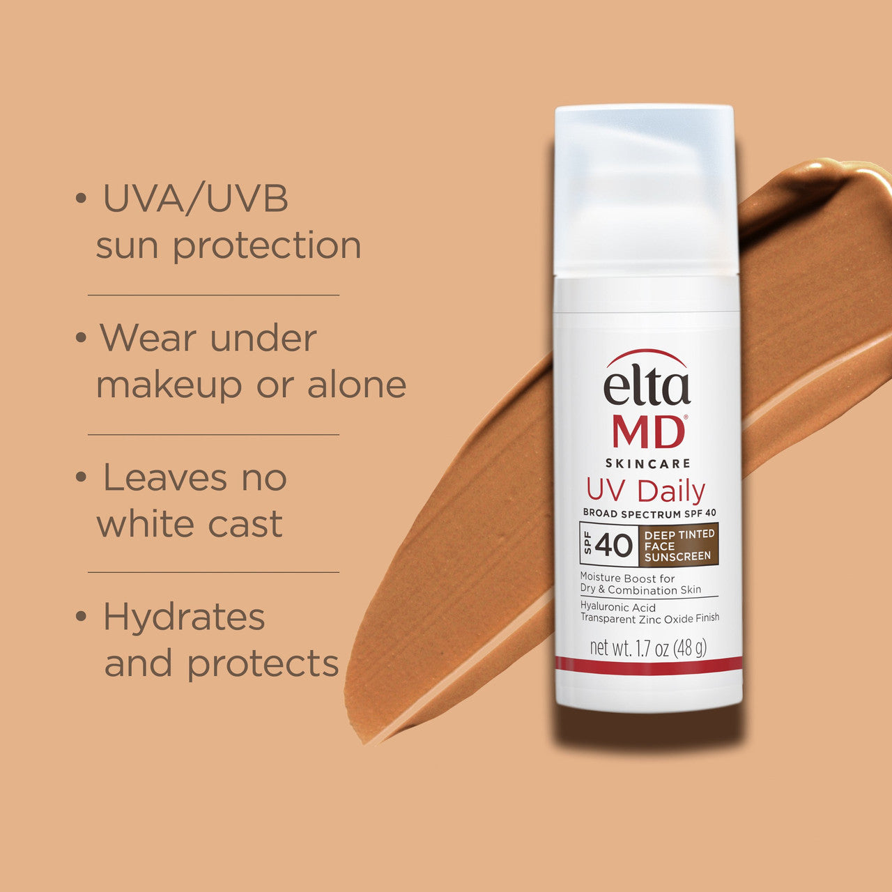 EltaMD UV Daily Deep Tinted Broad-Spectrum SPF 40 - 1.7 fl oz - SkinElite - formulation