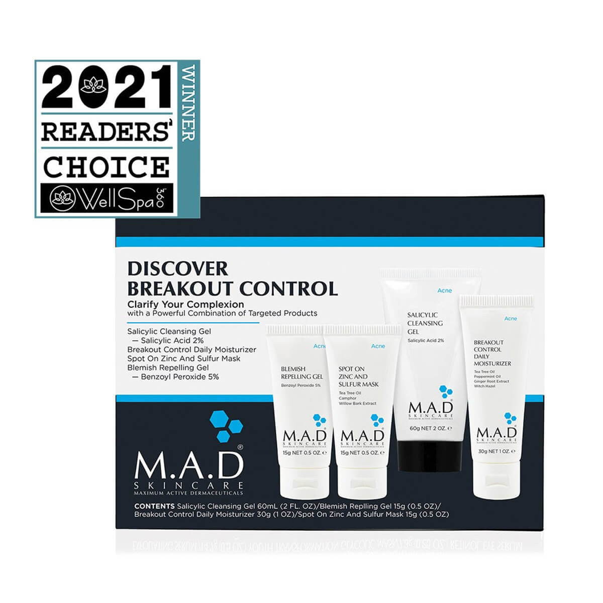 M.A.D Skincare Discover Breakout Control Kit - set of 4 - Skin Elite - award