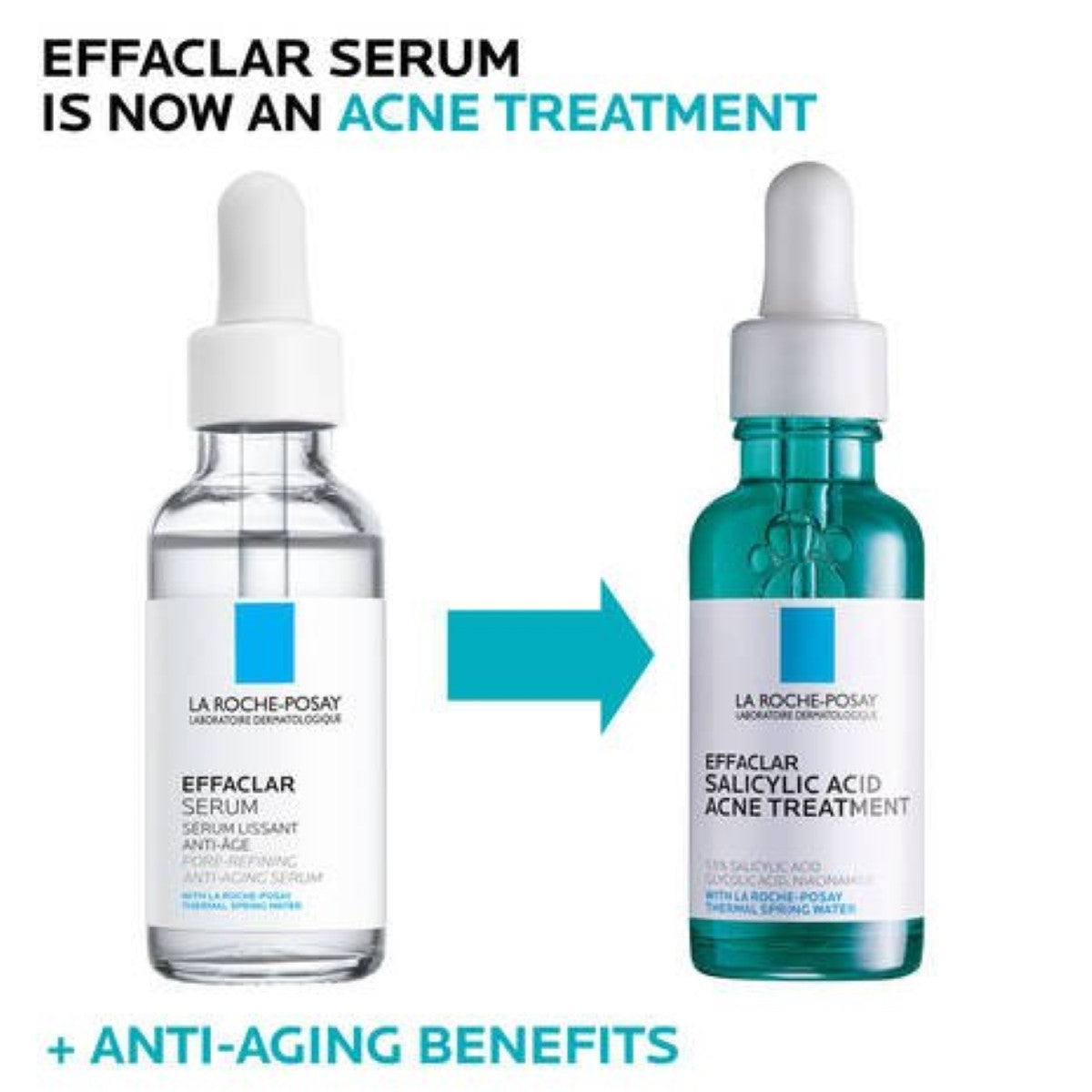 La Roche-Posay Effaclar Salicylic Acid Acne Treatment 1 fl oz old and new