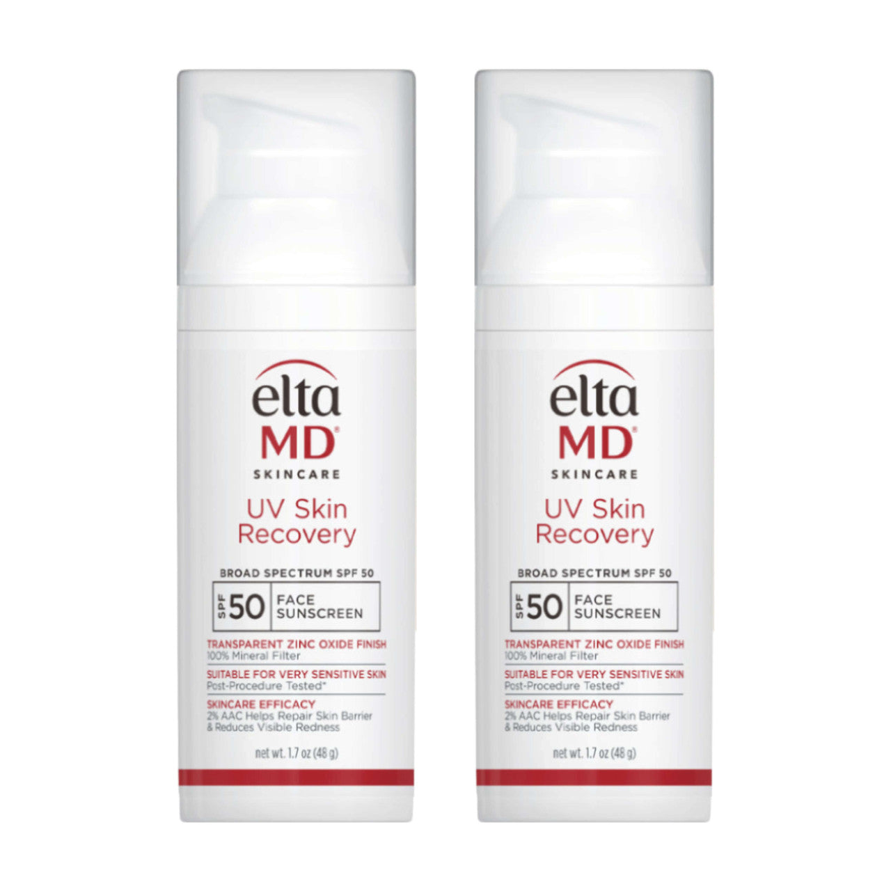 EltaMD UV Skin Recovery Untinted Broad Spectrum SPF 50 Face Sunscreen Value Duo - SkinElite