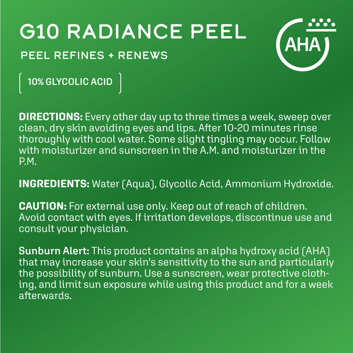 DCL G10 Radiance Peel 50 pads - SkinElite - directions