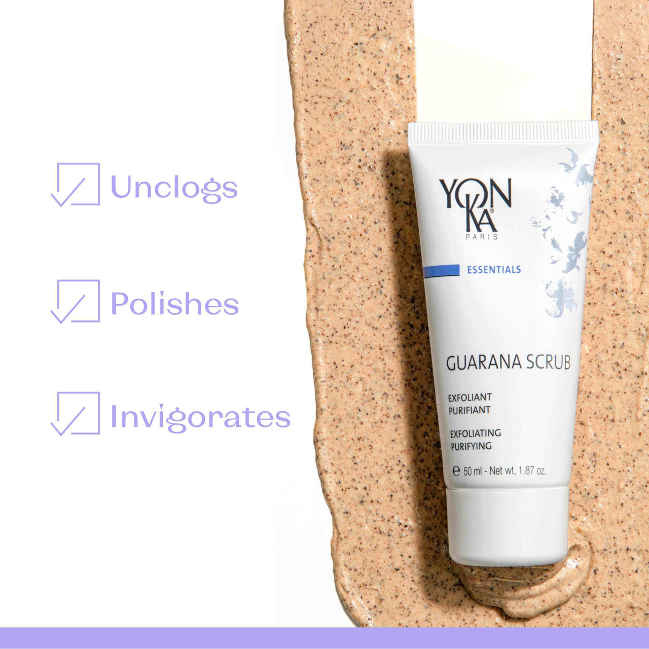 Yon-Ka Paris Guarana Scrub 1.87 oz - Skin Elite - benefits 2