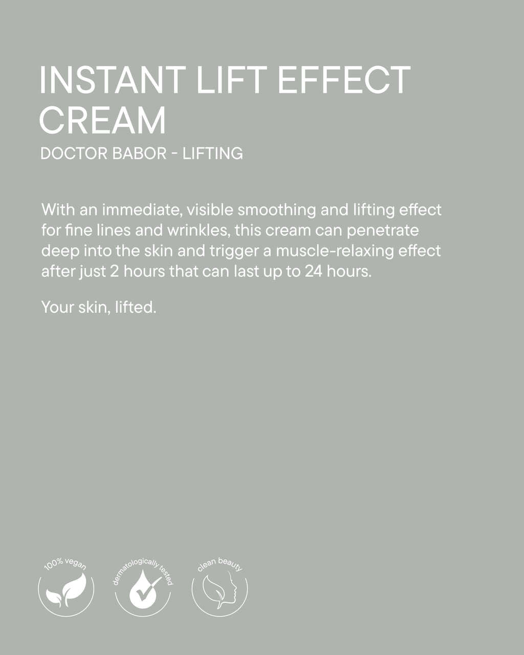 Doctor Babor Instant Lift Effect Cream | SkinElite - description