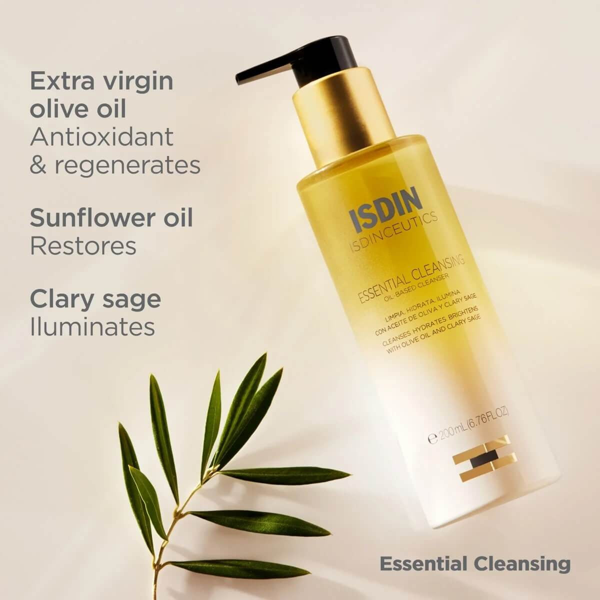 ISDIN Isdinceutics Essential Cleansing Oil-Based Cleanser 6.76 fl oz - SkinElite - ingredients