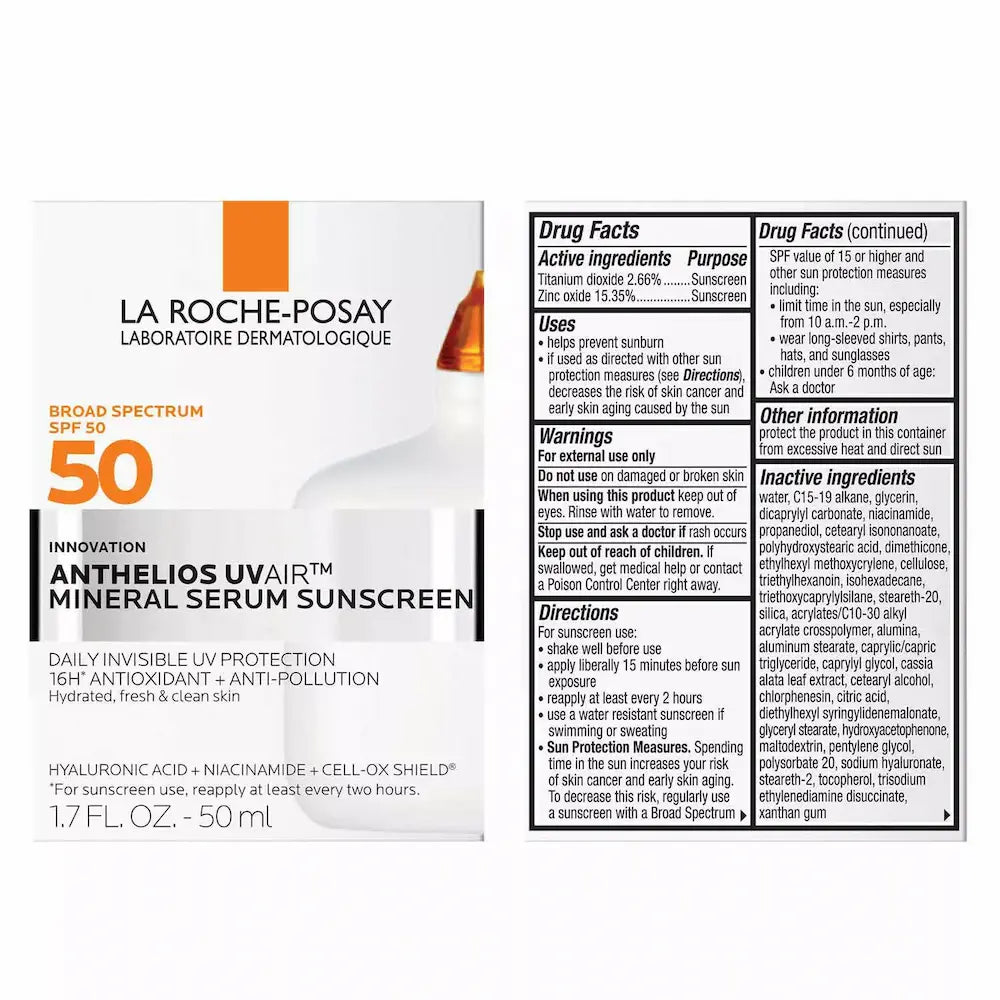 La Roche-Posay Anthelios UVAir™ Mineral Serum Sunscreen for Face SPF 50 1.7 oz box