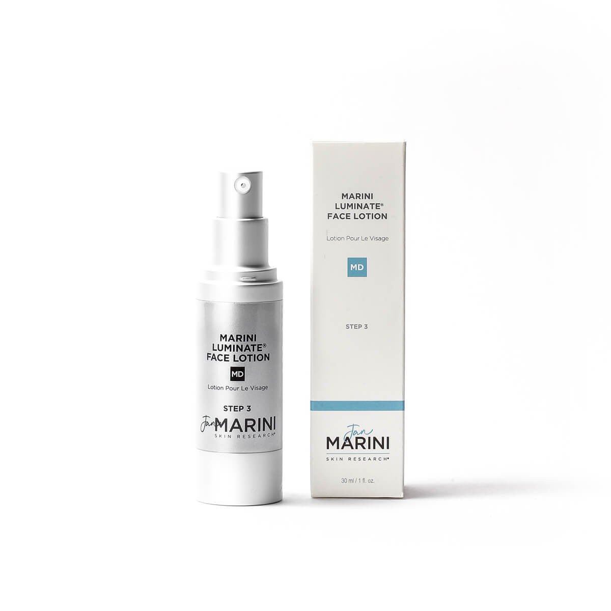 Jan Marini Marini Luminate Face Lotion MD Bottle and Box