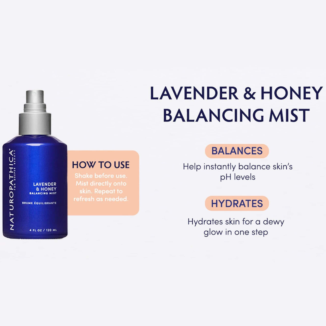 Naturopathica Lavender & Honey Balancing Mist 4 fl oz - SkinElite - benefits