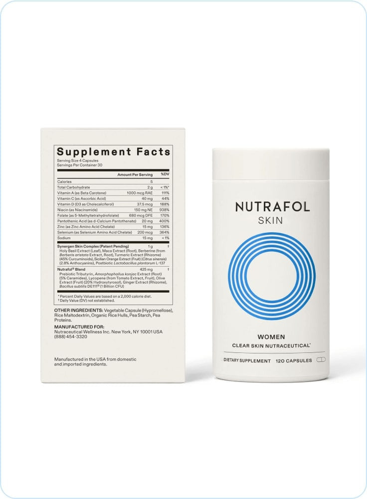 Nutrafol Clear Skin Nutraceutical - Women - 120 capsules - SkinElite - box