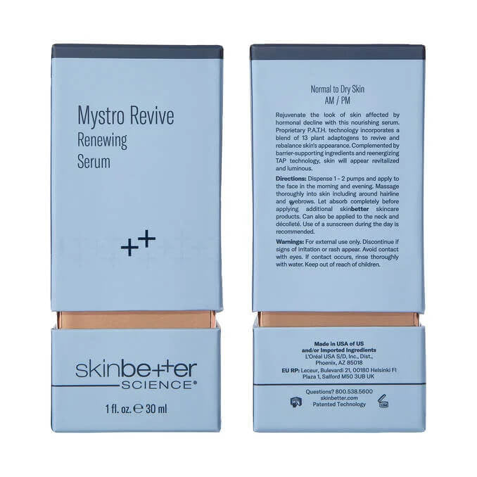 SkinBetter Science Mystro Revive Renewing Serum 1 fl oz - Skin Elite - Packaging Front and Back