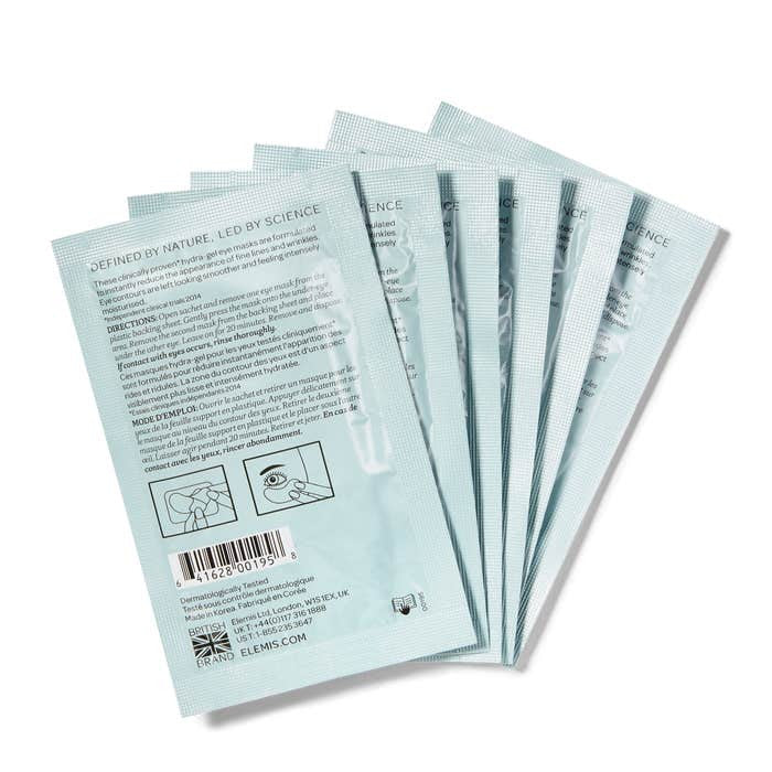 Elemis Pro-Collagen Hydra-Gel Eye Masks - pack of 6 - SkinElite - back of packages