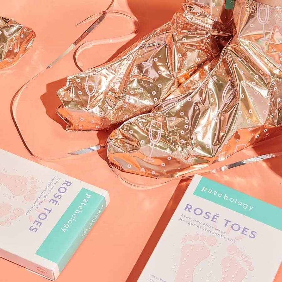 Patchology Rosé Toes Renewing Foot Mask - Single Use - SkinElite - lifestyle 3