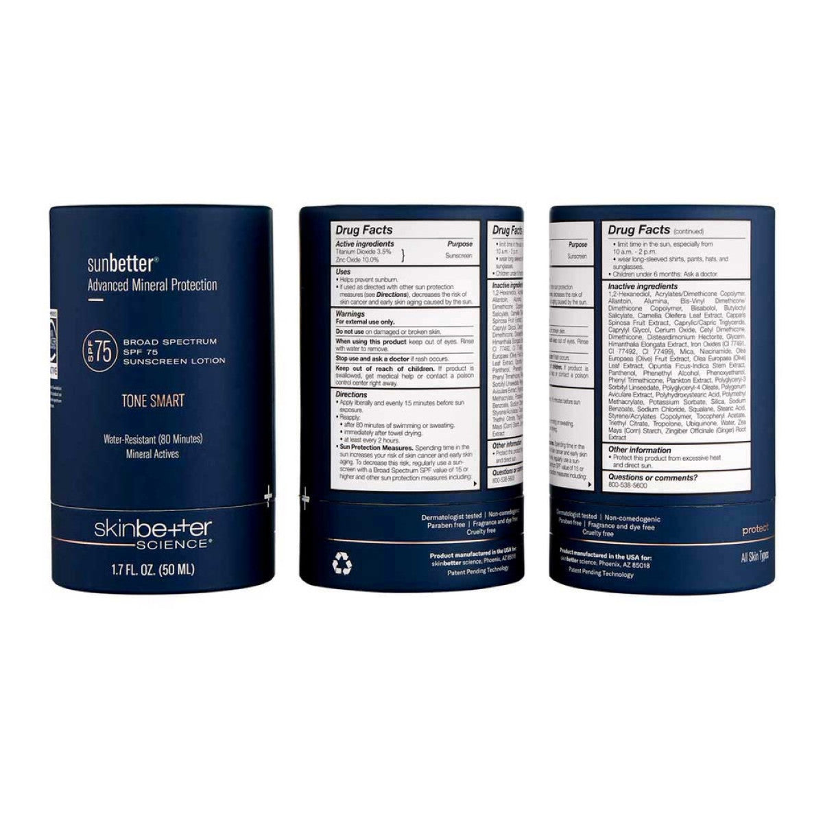 SkinBetter Science sunbetter TONE SMART SPF 75 Sunscreen Lotion 1.7 fl oz - SkinElite - box