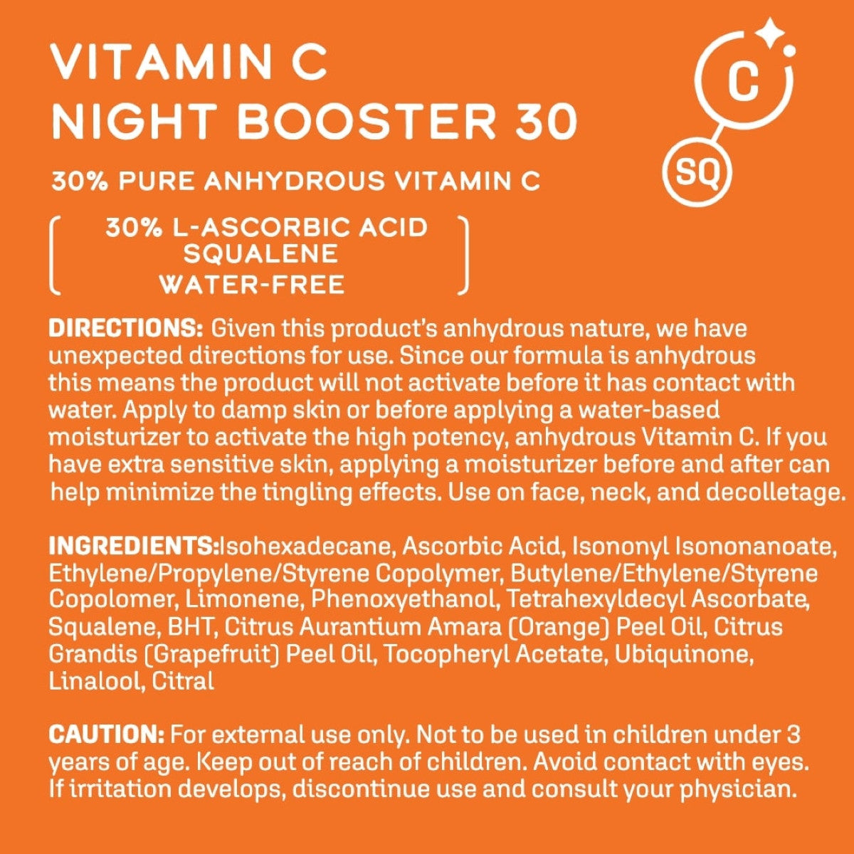 DCL Vitamin C Night Booster 30 - 1 oz - SkinElite - directions