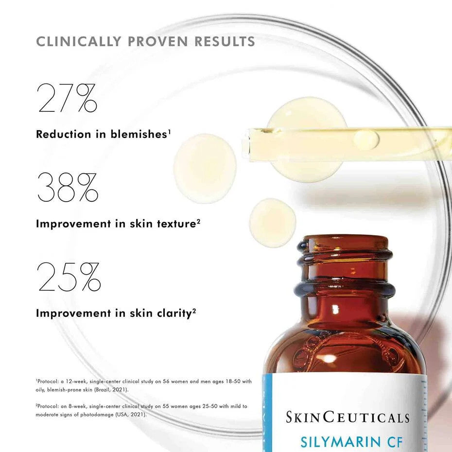 SkinCeuticals Silymarin CF Salicylic Acid Acne Treatment 1 fl oz clinically proven results