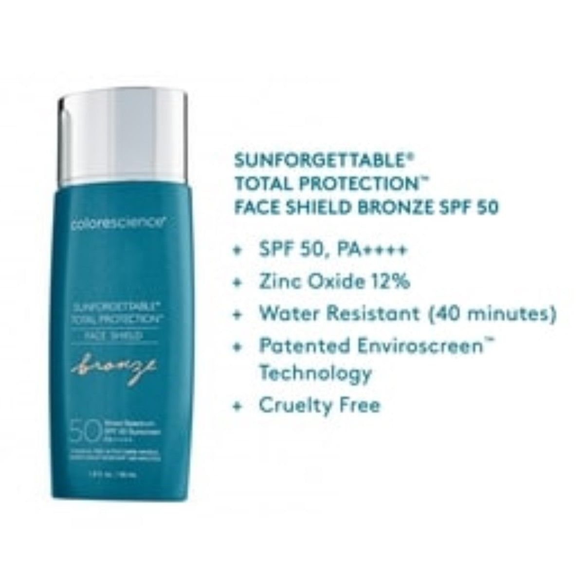 Colorescience Sunforgettable® Total Protection™ Face Shield Bronze SPF 50 - 1.8 fl oz - SkinElite - info