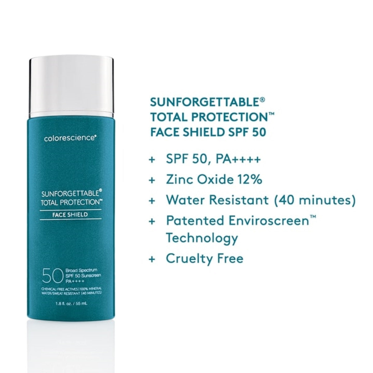 Colorescience Sunforgettable® Total Protection™ Face Shield Classic SPF 50 - 1.8 fl oz - SkinElite - info