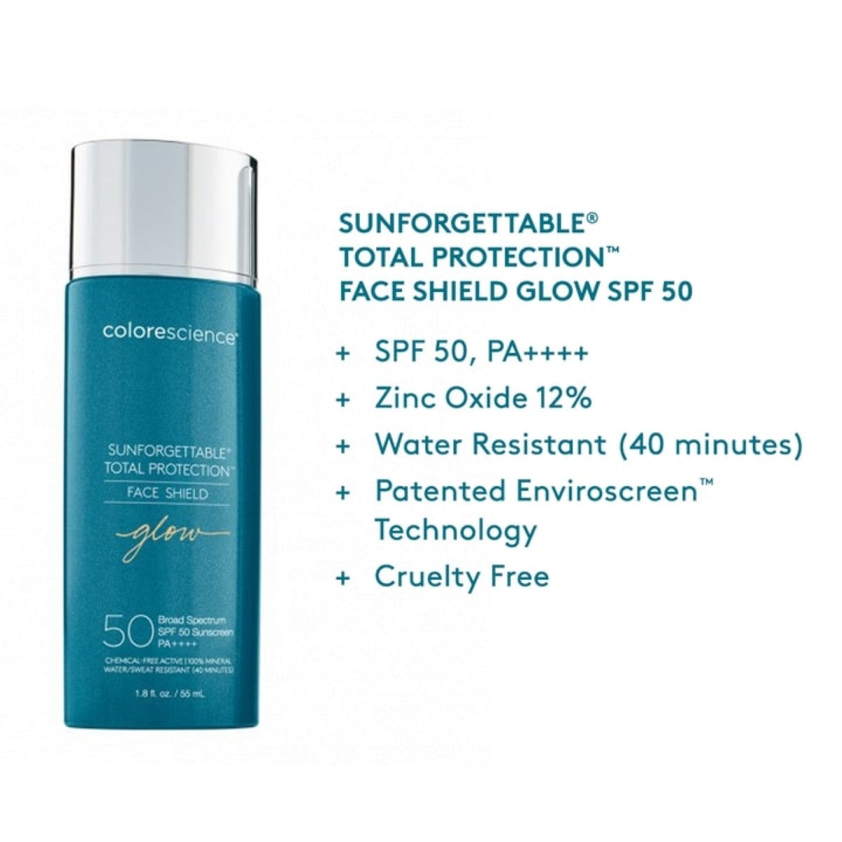 Colorescience Sunforgettable® Total Protection™ Face Shield Glow SPF 50 - 1.8 fl oz - SkinElite - info