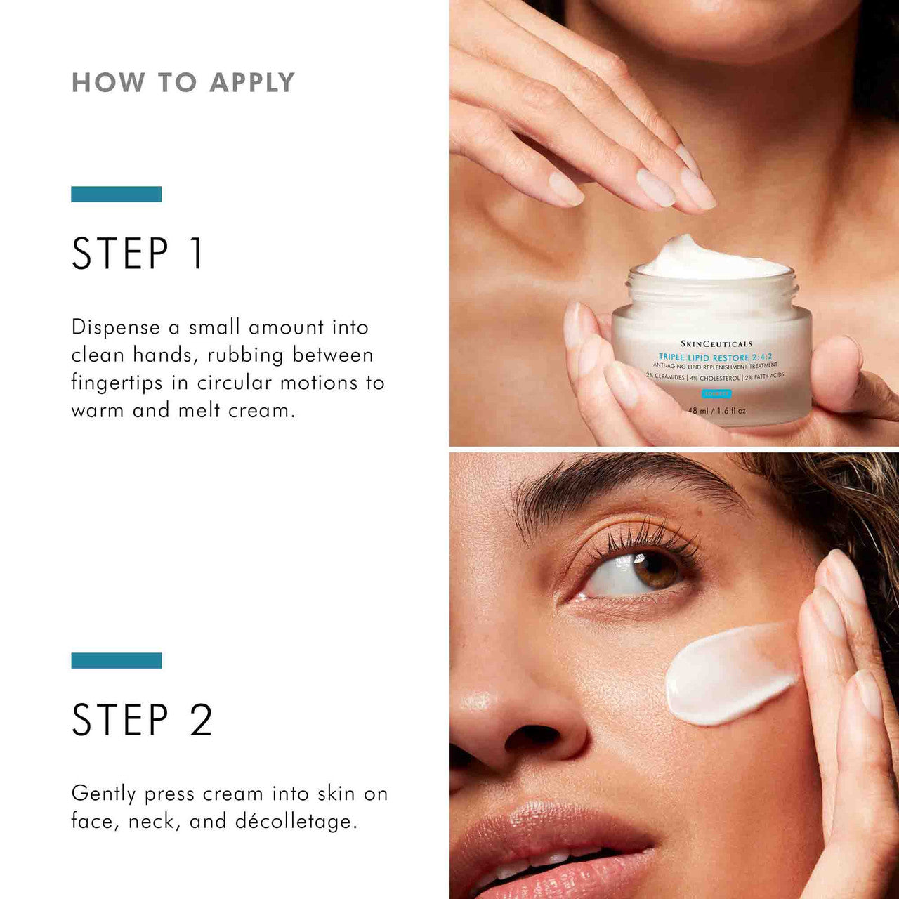 SkinCeuticals Triple Lipid Restore 2:4:2 - 1.6 oz - SkinElite - directions