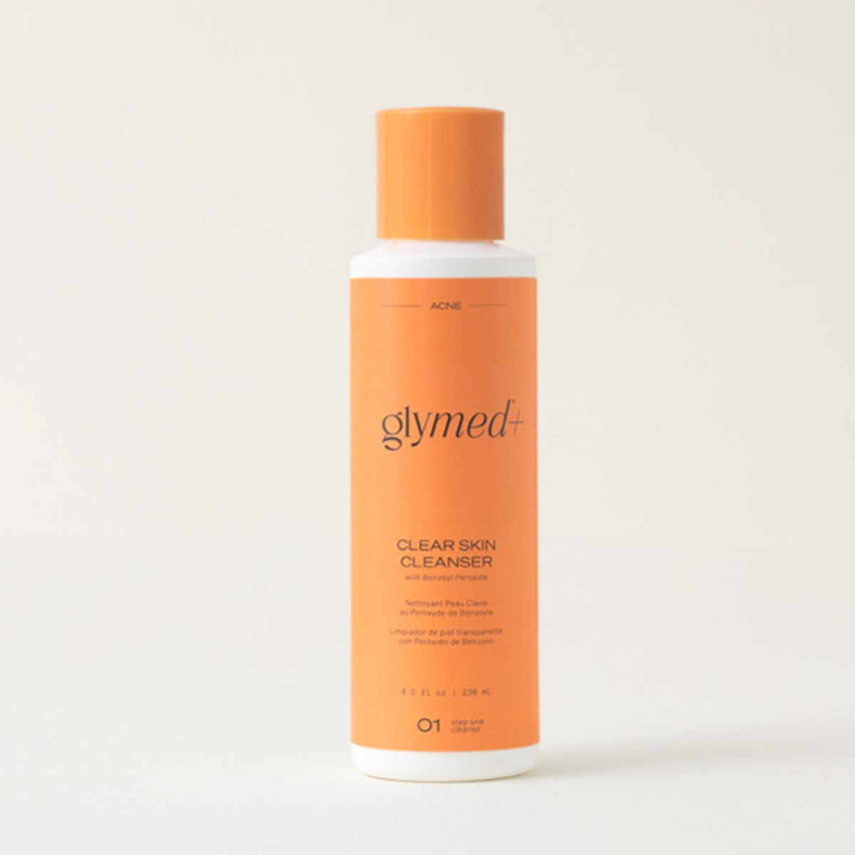 GlyMed Plus Clear Skin Cleanser with Benzoyl Peroxide 8 oz - SkinElite