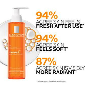 La Roche-Posay Vitamin C Brightening Cleanser 6.76 fl oz - Skin Elite - clinical results