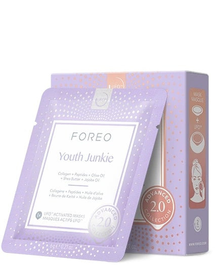 FOREO Youth Junkie UFO mask (6 masks) - SkinElite - packet and box