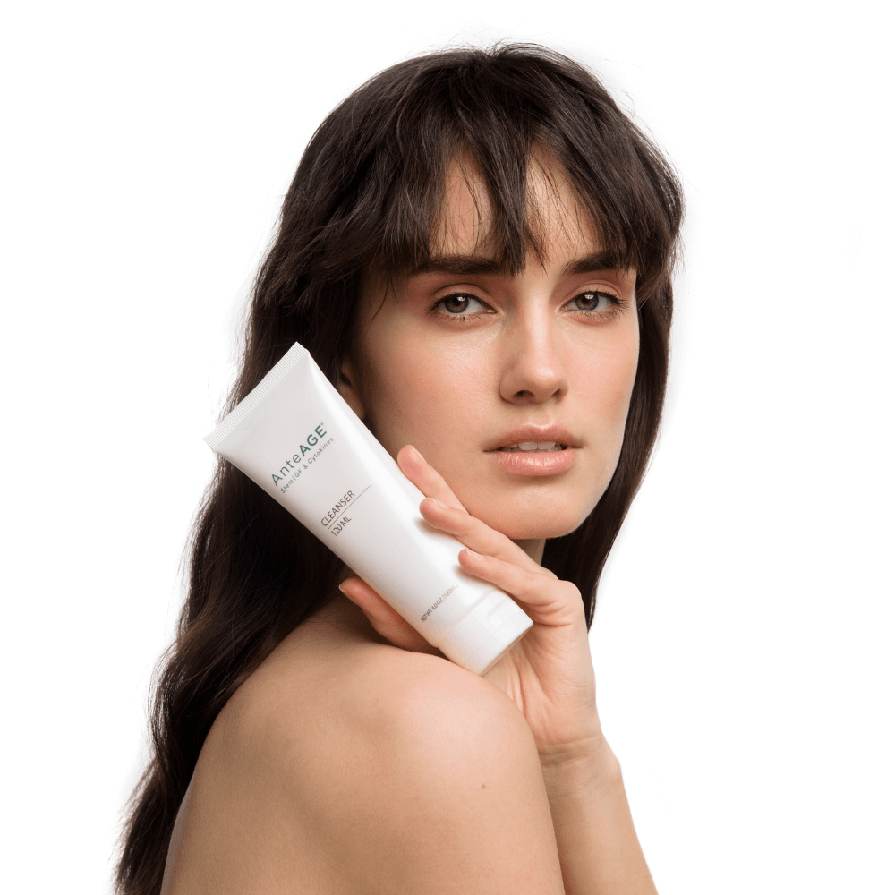 AnteAGE Cleanser Bottle with Model