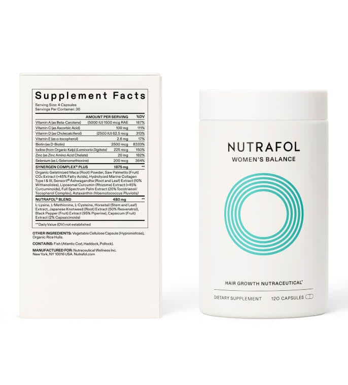 Nutrafol Women's Balance - Hair Growth Nutraceutical - 120 capsules - SkinElite - with box