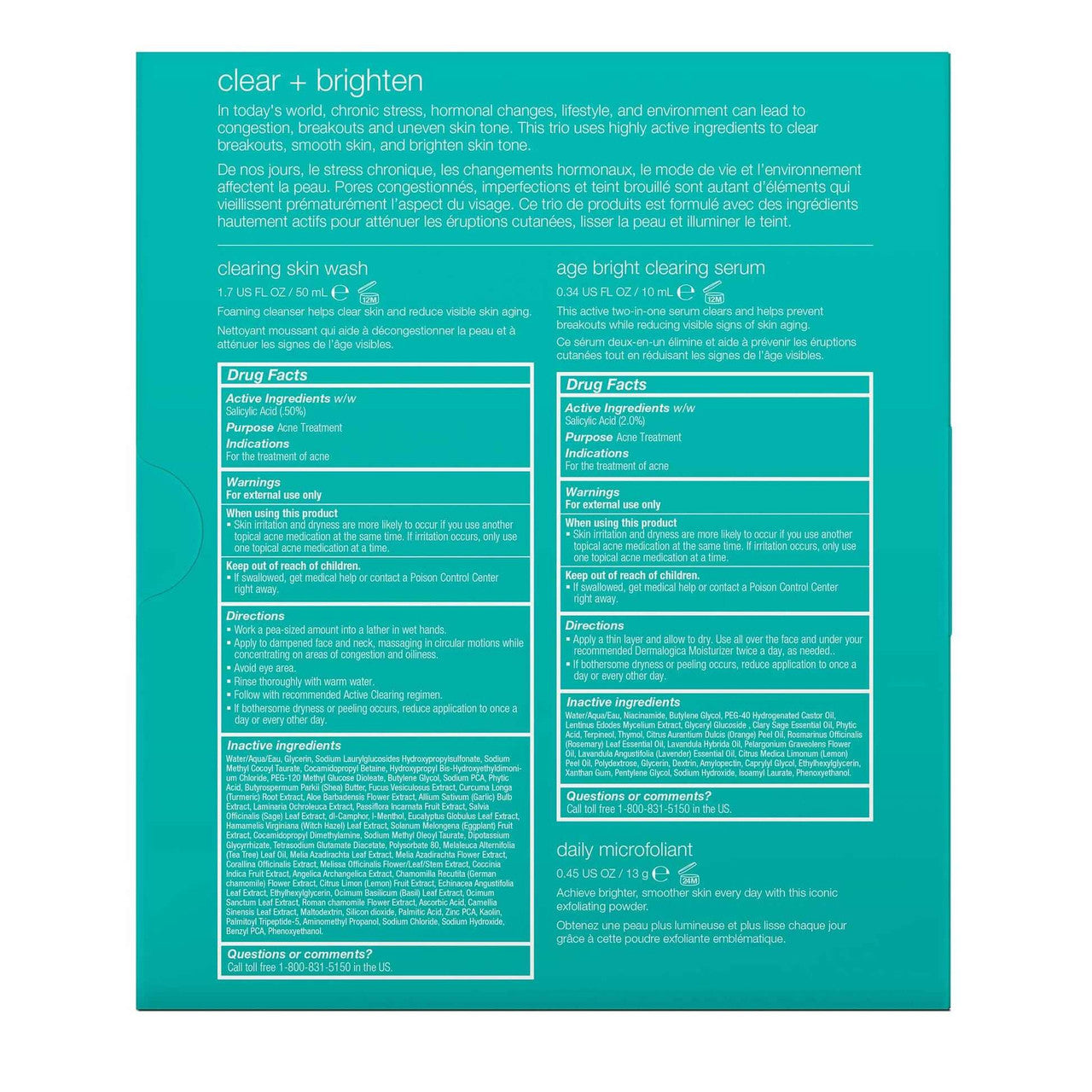 Dermalogica Clear and Brighten Kit - set of 3 - SkinElite - back