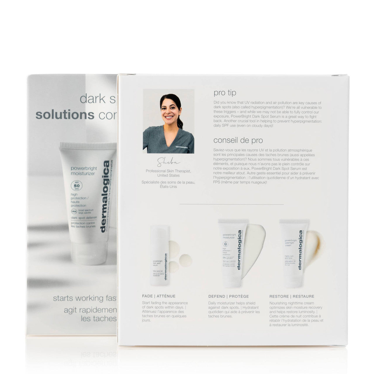 Dermalogica Dark Spot Solutions kit back of box