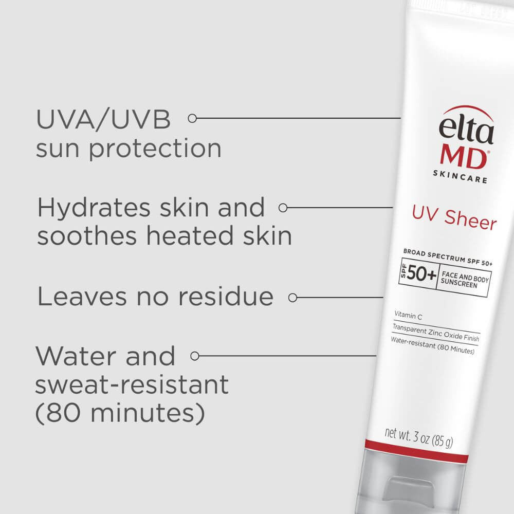 EltaMD UV Sheer Sunscreen Broad Spectrum SPF 50+ 1.7 fl oz - Skin Elite - benefits