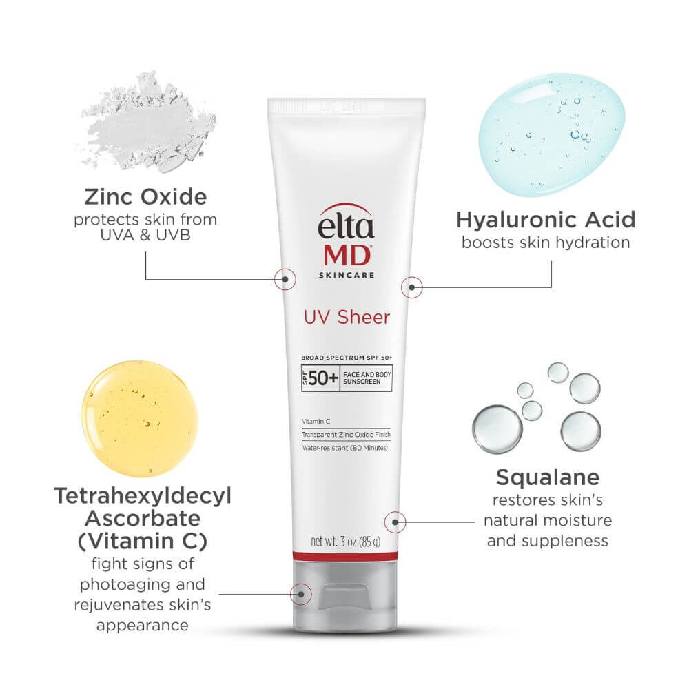EltaMD UV Sheer Sunscreen Broad Spectrum SPF 50+ 1.7 fl oz - Skin Elite - ingredients
