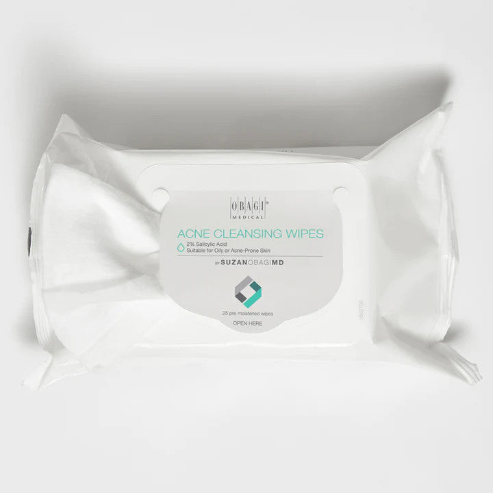 Suzan Obagi Acne Cleansing Wipes - Pack of 25 wipes - close up