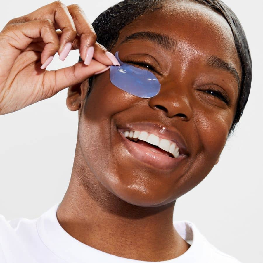 Patchology Serve Chilled™ On Ice Firming Under Eye Patches - Skin Elite - applying