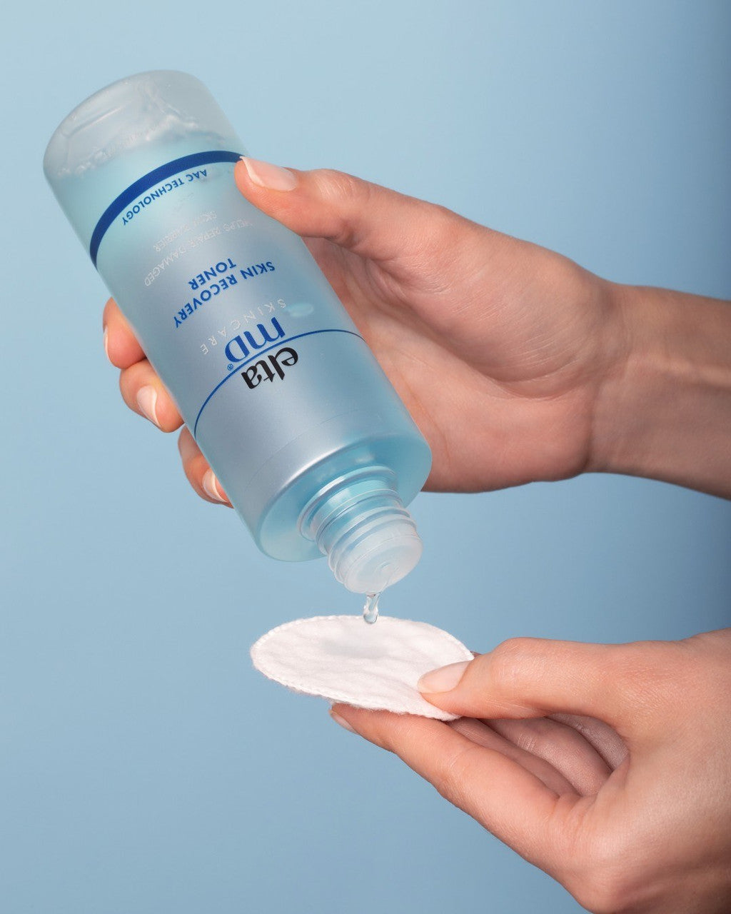 EltaMD Skin Recovery Toner being applied to cotton pad