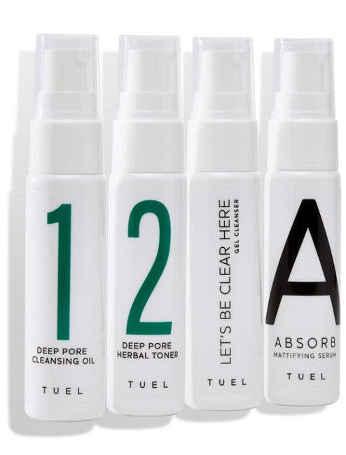 Tuel Detox Travel Pack Mini Set With Gel Cleanser 4 x 1.0 fl oz.
